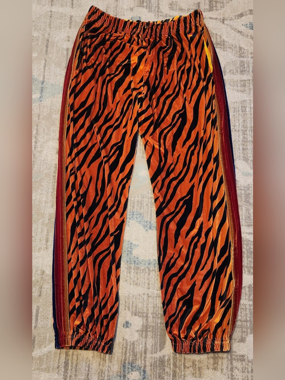 Mens Aviator Nation Velvet Tiger Pants. Size XXL. Orange.